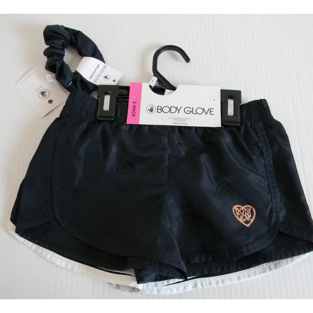 Lot of Girls Size 5 Shorts Black White Gray Body Glove, Pink Velvet all NWT